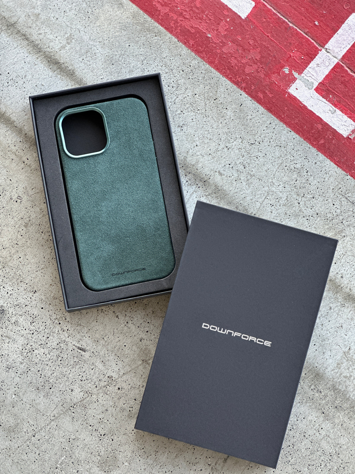 Etui Alcantara - Midnight Green