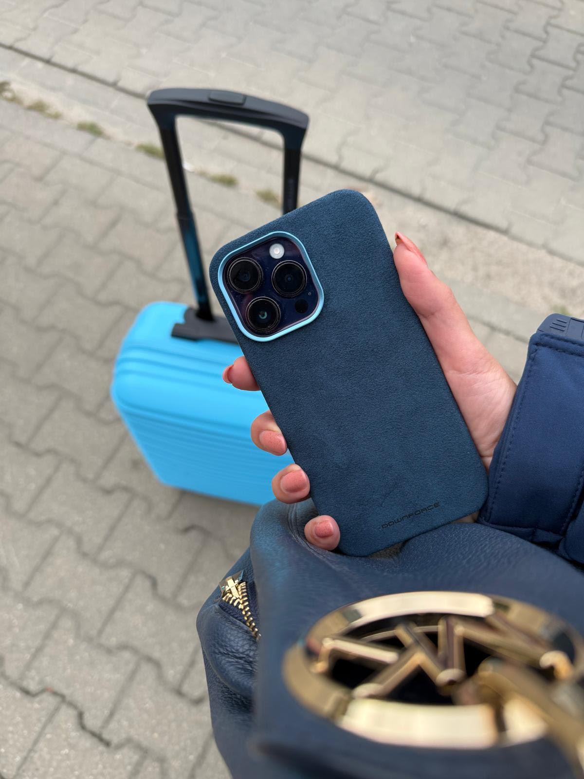Etui Alcantara - Ocean Blue